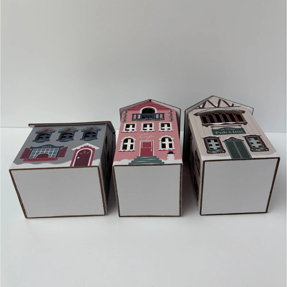 Target Bullseye Playground‎ Paper Christmas Village 3 Houses Dollar Spot